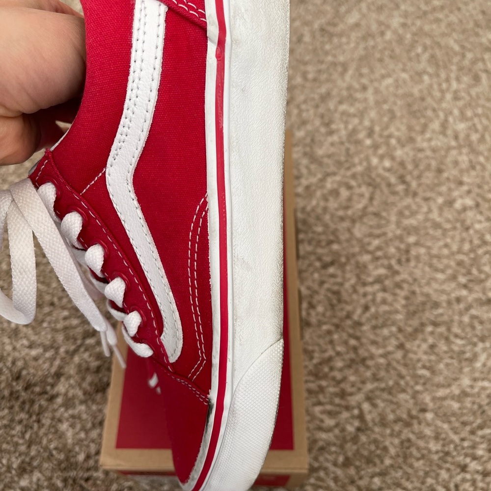 Vans Women’s Old Skool Formula One Racing Red True White Preowned Size 5 View 6